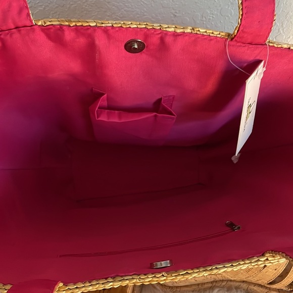 ❤️ Straw Studios pink tote bag 🥰 NWT - Picture 3 of 5